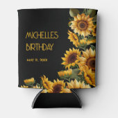 ヒマワリ黒素朴名エレガント誕生日 缶クーラー (正面)