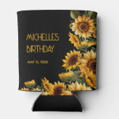 ヒマワリ黒素朴名エレガント誕生日 缶クーラー (裏面)