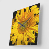 ヒマワリ黒脂肪数wca スクエア壁時計 (傾斜)