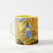 ヒマワリ02の絵を描くマグの水彩画の芸術 ツートーンマグカップ (正面左)