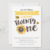 ヒマワリ21歳誕生日招待状 招待状 (正面)