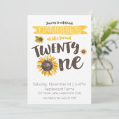 ヒマワリ21歳誕生日招待状 招待状 (スタンド正面)