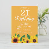 ヒマワリ21歳誕生日招待状 招待状 (スタンド正面)