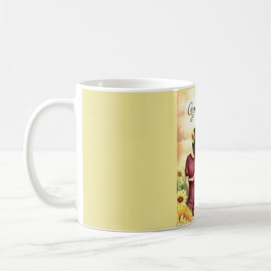 ヒマワリ3の親友の姉妹を個人化して下さい コーヒーマグカップ (左)