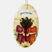 ヒマワリ3の親友の姉妹を個人化して下さい セラミックオーナメント (右)