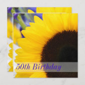 ヒマワリ50バースデーパーティ招待状 招待状 (正面/裏面)