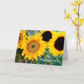 ヒマワリ-あなたの考えることメッセージカード カード (黄色い花)