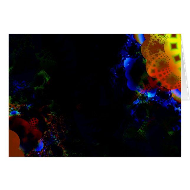 "ヒマワリ"のフラクタルの芸術カード (正面横)