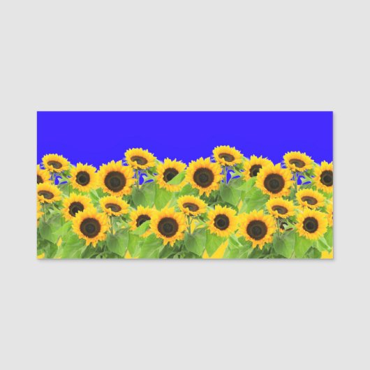 ヒマワリ – ウクライナ国旗平和の自由ウクライナ 名札 (正面)