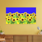 ヒマワリ – ウクライナ国旗Peace Freedom Ukraine キャンバスプリント (インサイチュ (リビング))