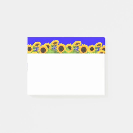 ヒマワリ – ウクライナ国旗Peace Freedom Ukraine ポストイット (正面)