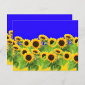 ヒマワリ – ウクライナ国旗Peace Freedom Ukraine 出欠カード (正面/裏面)