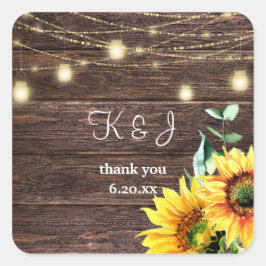 ヒマワリ、ウッド&メイスンジャー文字列ライトモノグラム スクエアシール