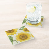 ヒマワリ ガラスコースター (アングル)