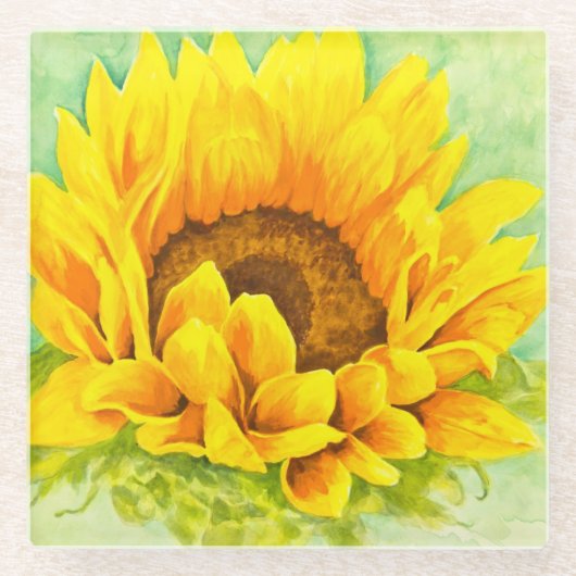 ヒマワリ ガラスコースター (正面)