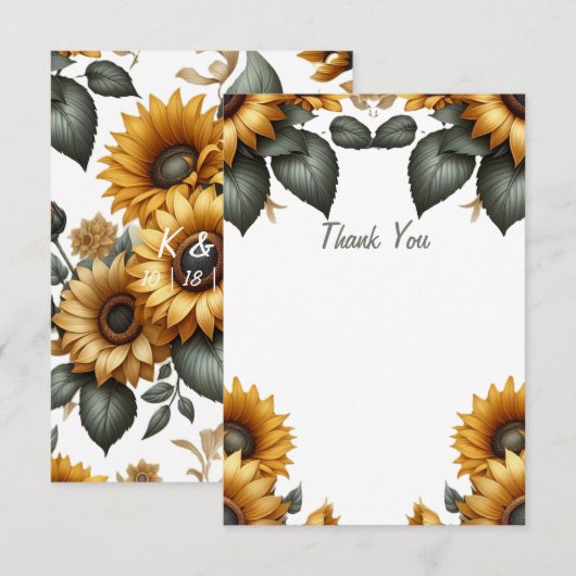 ヒマワリ サンキューカード (正面/裏面)