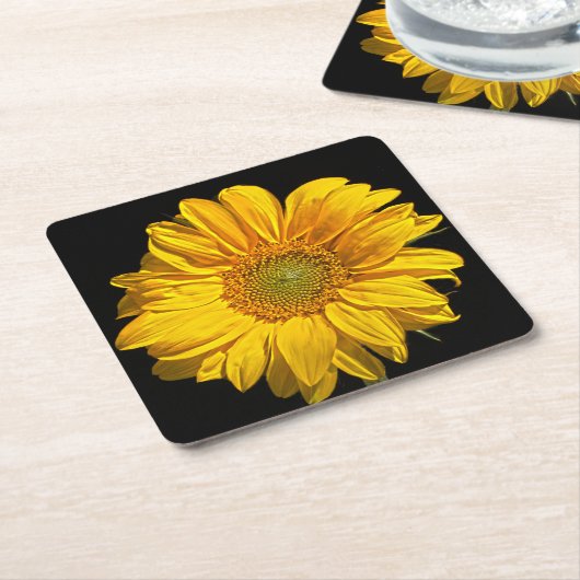 ヒマワリ スクエアペーパーコースター (アングル)