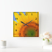 ヒマワリ スクエア壁時計 (ホーム)