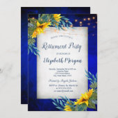 ヒマワリ、ストリングライツブルーリタイア 招待状 (正面/裏面)