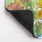 ヒマワリ・スナップドラゴン花インスピレーション詩 マウスパッド (コーナー)