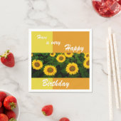 ヒマワリ – ハッピーバースデー紙ナプキン スタンダードカクテルナプキン (インサイチュ)