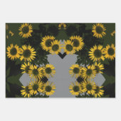 ヒマワリ、バスケット及びバースト包装紙 ラッピングペーパーシート (正面)