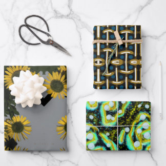 ヒマワリ、バスケット及びバースト包装紙 ラッピングペーパーシート