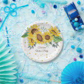 ヒマワリ，フローラ，フラワー紙プレート ペーパープレート (パーティー)