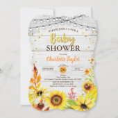 ヒマワリ·ベイビー·シャワーの誘い込み田舎の木 招待状 (正面)