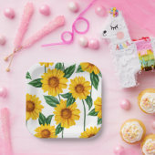 ヒマワリ ペーパープレート (パーティー)