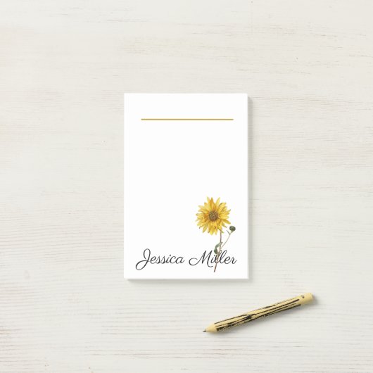 ヒマワリ ポストイット (デスク上)