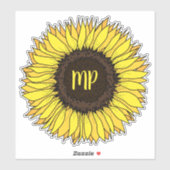 ヒマワリ・モノグラム シール (シート)