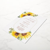 ヒマワリ・ユーカリフローラ卒業パーティー 箔招待状 (回転した状態)