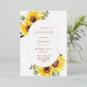 ヒマワリ・ユーカリフローラ卒業パーティー 箔招待状 (立ち正面)