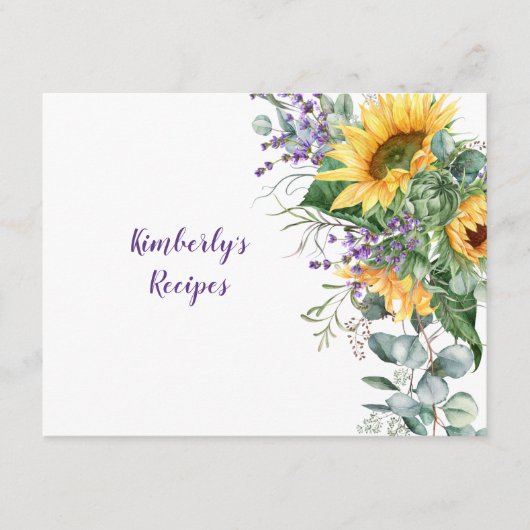 ヒマワリ、ユーカリ及びラベンダーフローラレシピ (正面)