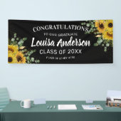 ヒマワリ・ユーカリ・金ゴールド紙吹雪卒業 横断幕 (トレードショー)