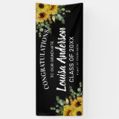 ヒマワリ・ユーカリ・金ゴールド紙吹雪卒業 横断幕 (縦)