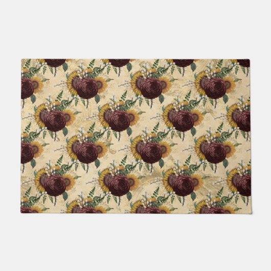 ヒマワリ&ラヌンクルス ドアマット (正面)