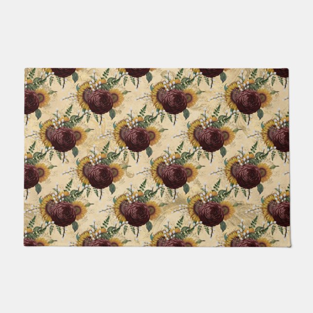 ヒマワリ&ラヌンクルス ドアマット (正面)