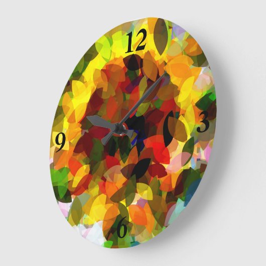 ヒマワリ ラージ壁時計 (傾斜)