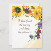 ヒマワリ ワイルドフラワーズ 花のキリスト教式ウェディング 招待状 (裏面)