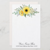 ヒマワリ 便箋 (正面/裏面)