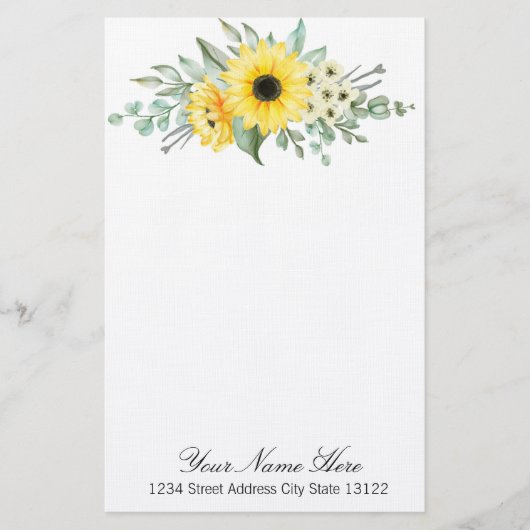 ヒマワリ 便箋 (正面)