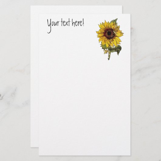 ヒマワリ 便箋 (正面/裏面)