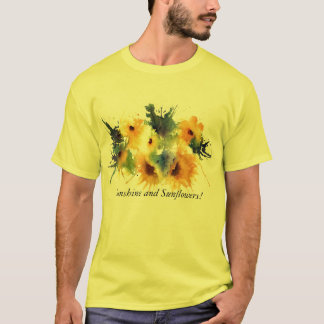 ヒマワリ、日光およびヒマワリによってインスパイア! Tシャツ