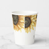 ヒマワリ 水彩 花 ブライダルシャワー 紙コップ (右)