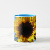 ヒマワリ-淡いブルーのツートーンマグ ツートーンマグカップ (中央)
