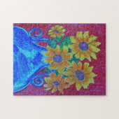 ヒマワリ、焦点、パズル ジグソーパズル (横)