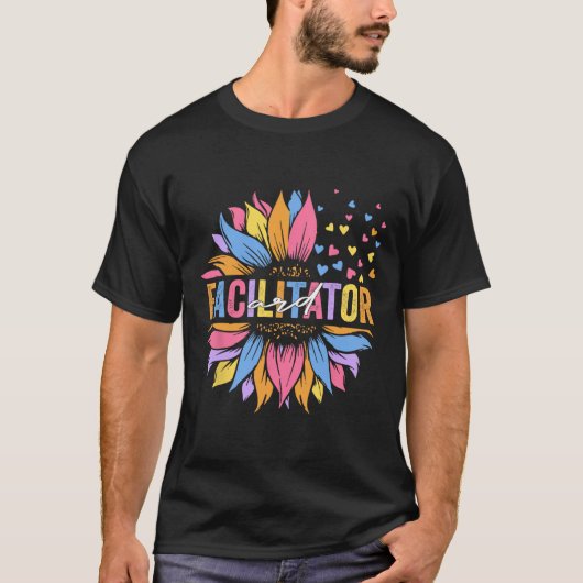 ヒマワリ 特別支援教育の促進者 Tシャツ (正面)