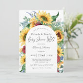 ヒマワリ 秋の花 ファミリー ベビーシャワー 招待状 (スタンド正面)